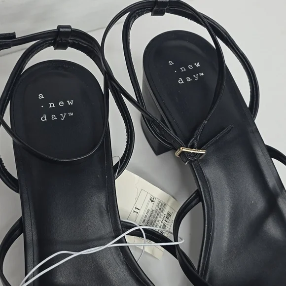 A New Day Elegant Black Sandals Size 11 - Picture 4 of 10